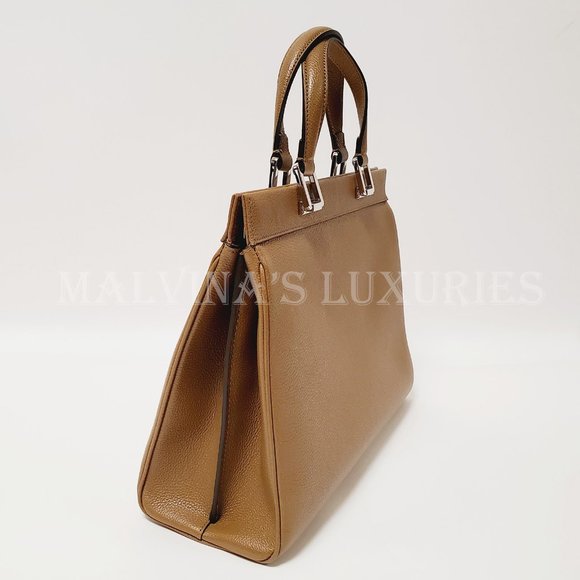 GUCCI BAG 564714 ZUMI MEDIUM GRAINY TAUPE LEATHER TOP HANDLE INTERLOCKING G LOGO - Picture 8 of 16